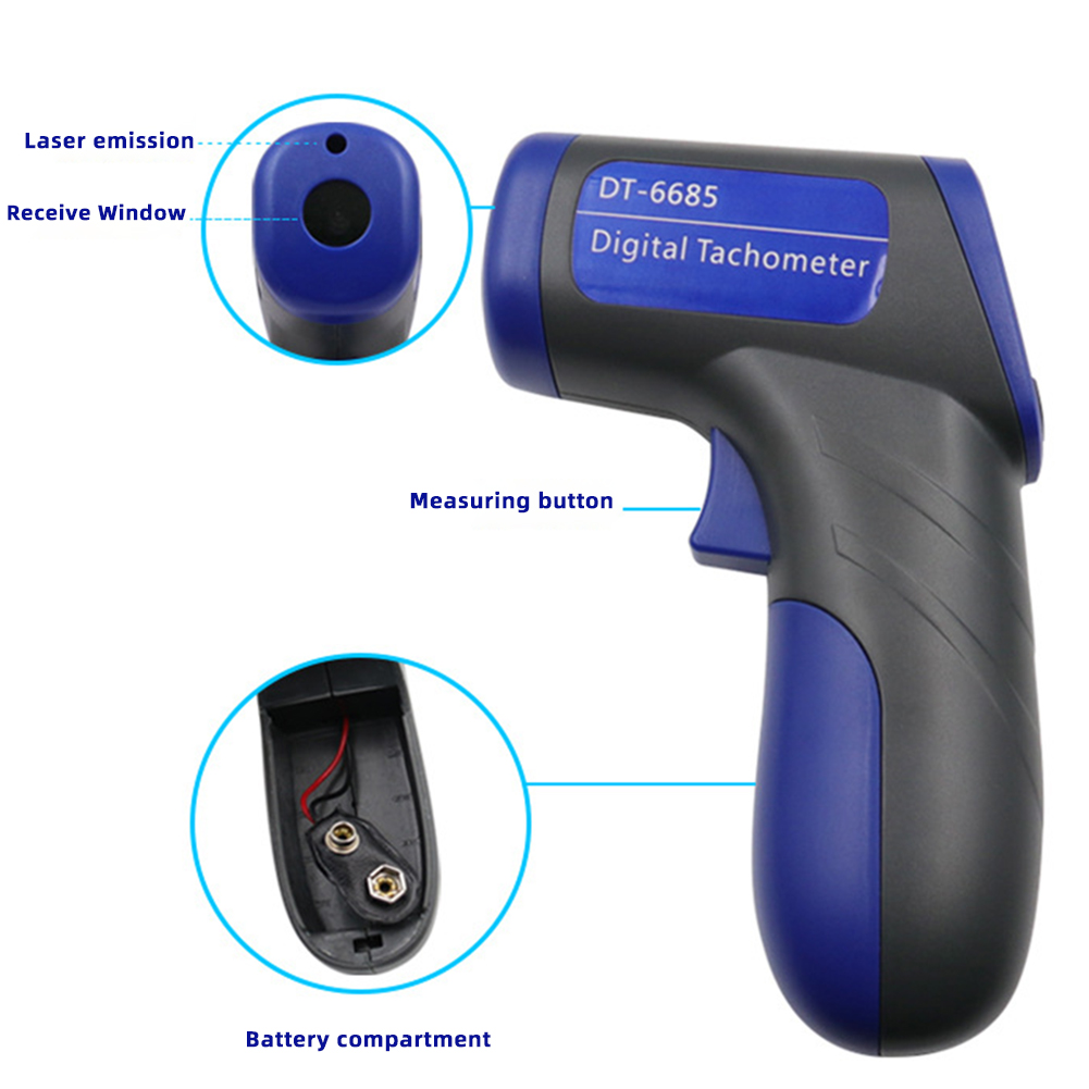 Industrial Laser Tachometer - 非接触赤外線レーザー,ポータブル,自動スピードテストツール,ファン産業用