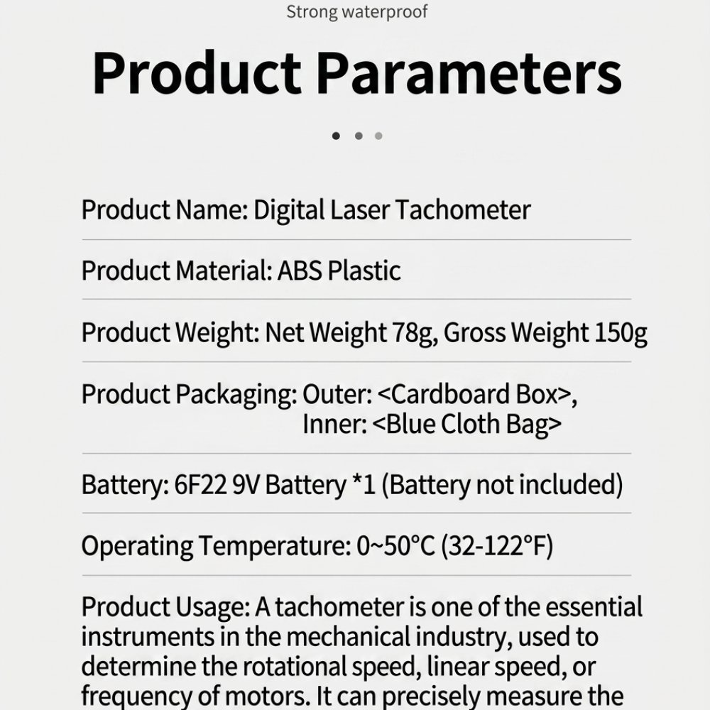 デジタルレーザータコメーター、非接触式回転数計、携帯型速度計 - Industrial Laser Tachometer のレビューと価格