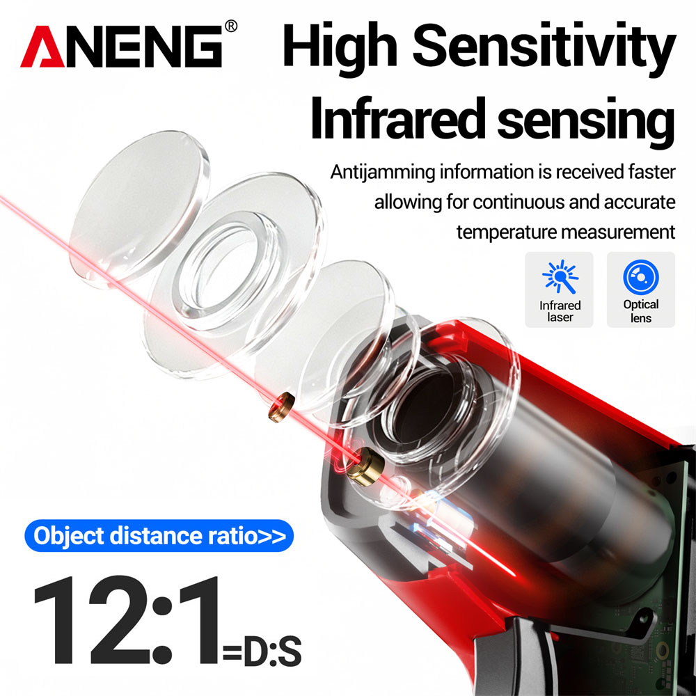 ANENG TH207 デジタル赤外線温度計 レーザー温度計 - Industrial Infrared Laser のレビューと価格