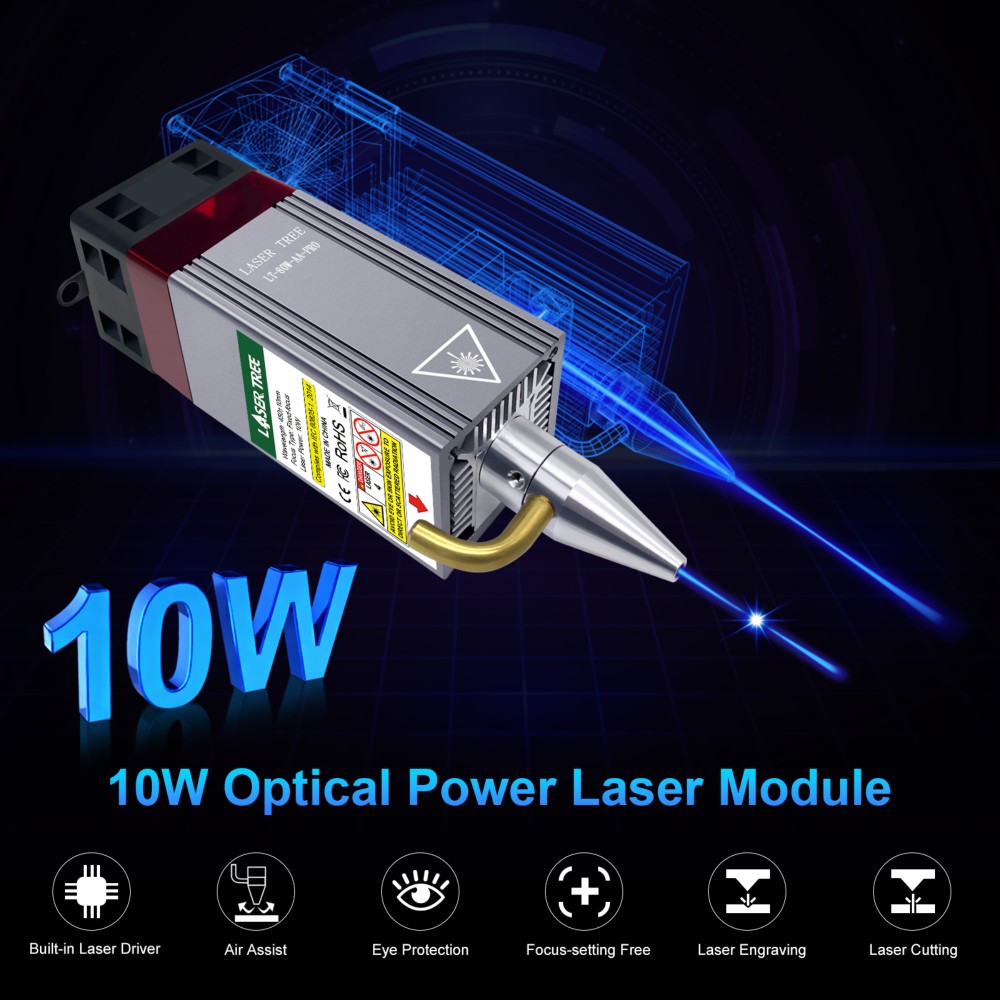 20W 455nm ブルーダイオードレーザーモジュールキット - Diode Laser Module のレビューと価格