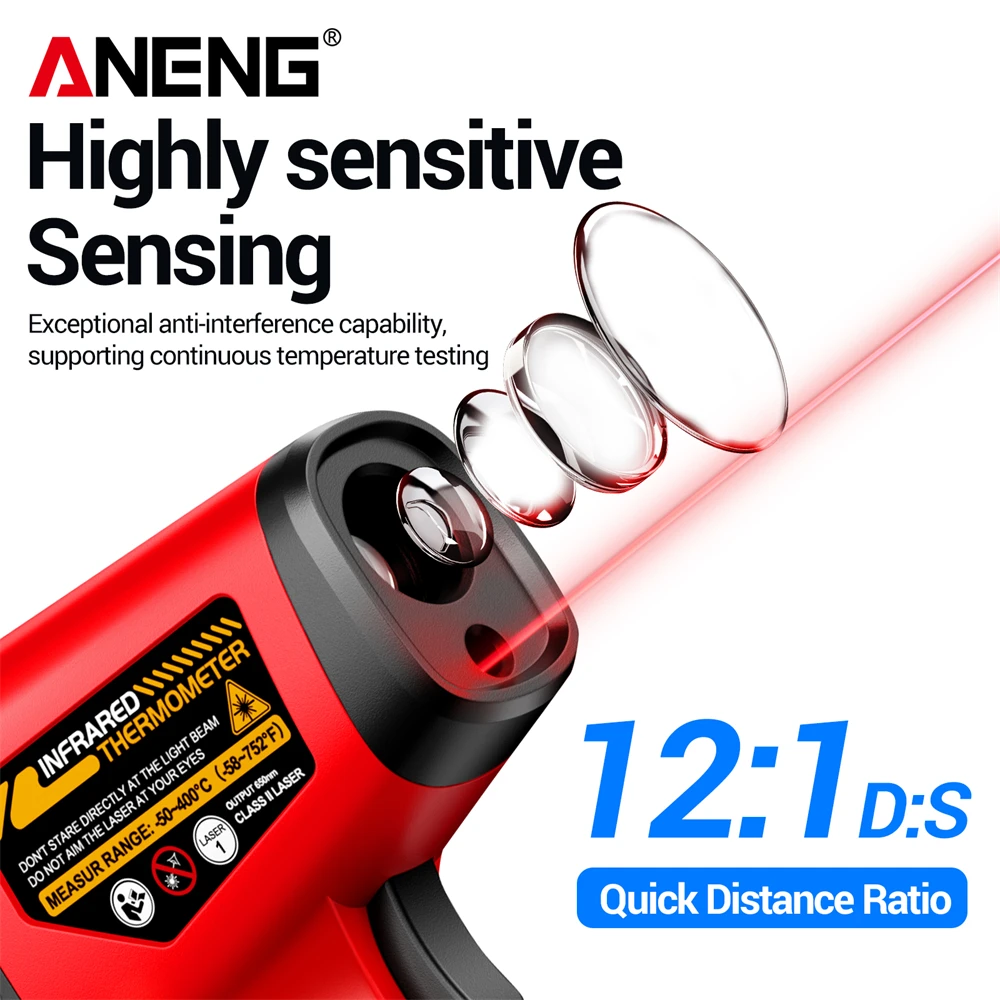 ANENG TH204 非接触型赤外線温度計 ハンディ型レー - Industrial Infrared Laser のレビューと価格